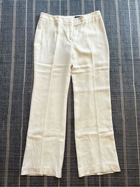 Alexander McQueen ivory trouser pants w pleat at front & back size 46 or Large